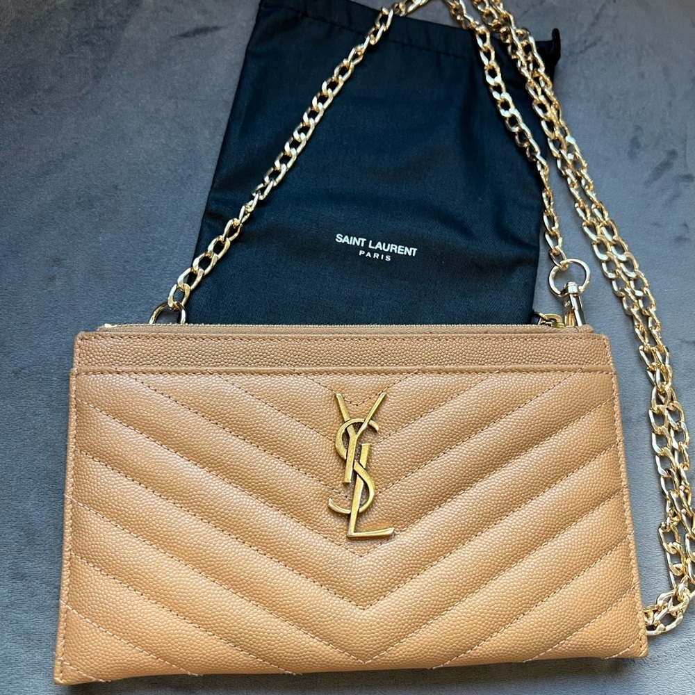 Sold- beige YSL clutch & crossbody bag - Picture 3 of 14